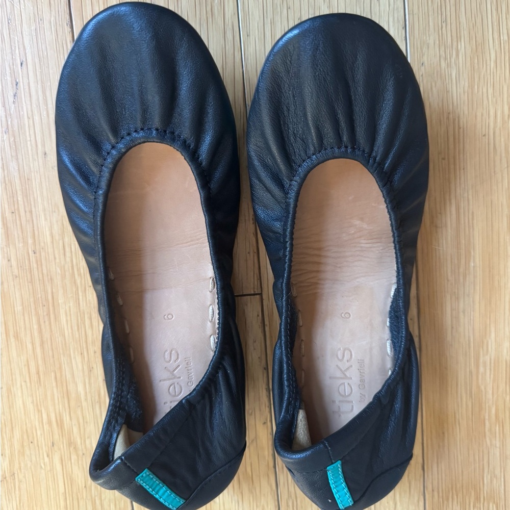 Tieks Black Leather Ballet Flats